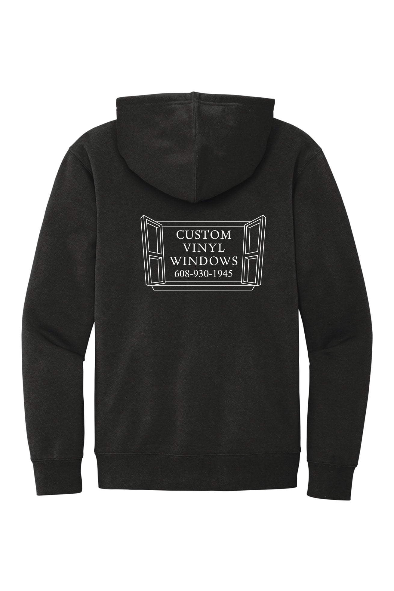 Fleece Hoodie W/Vertical Logo Black | Tri State Custom Windows