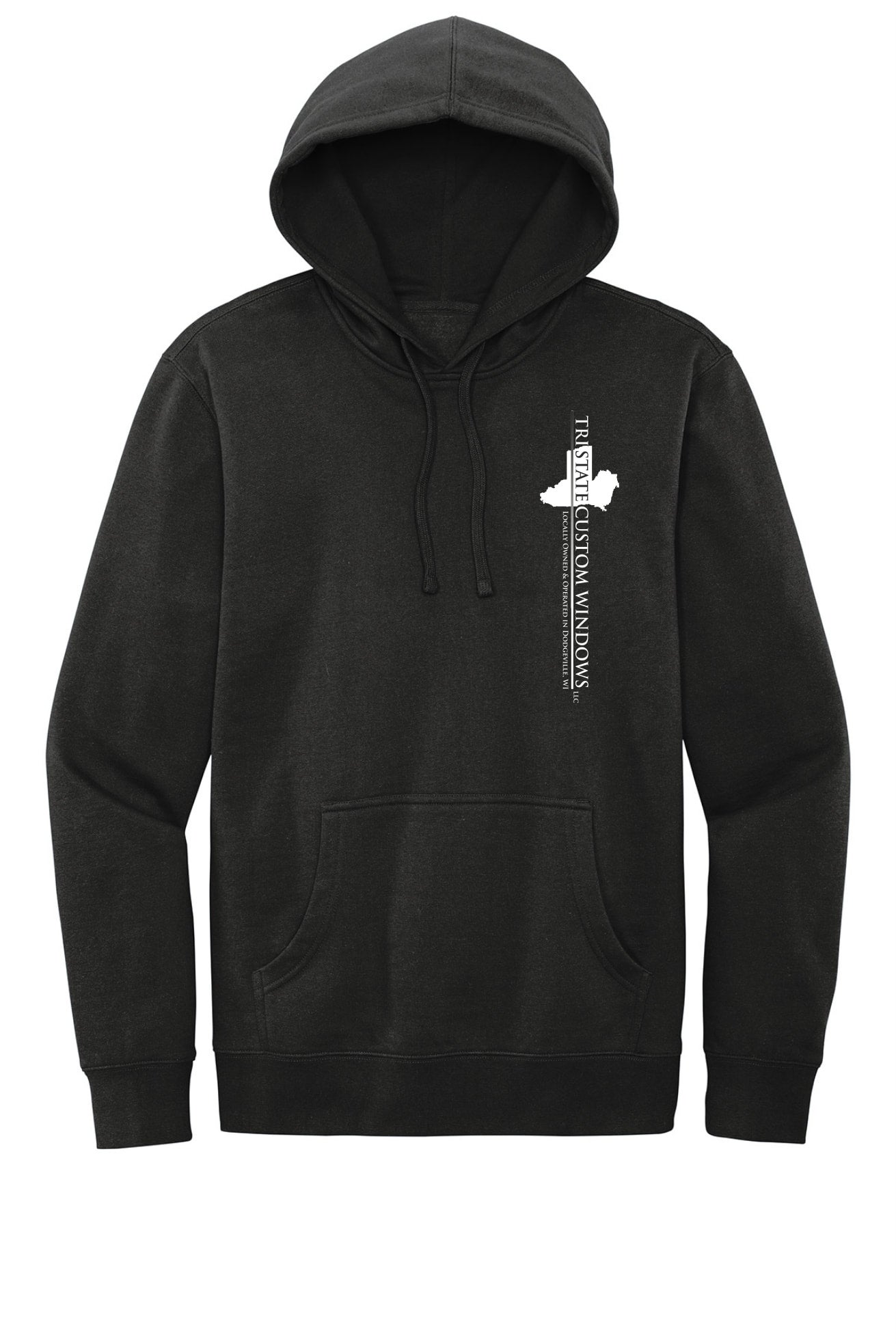 Fleece Hoodie W Vertical Logo Black